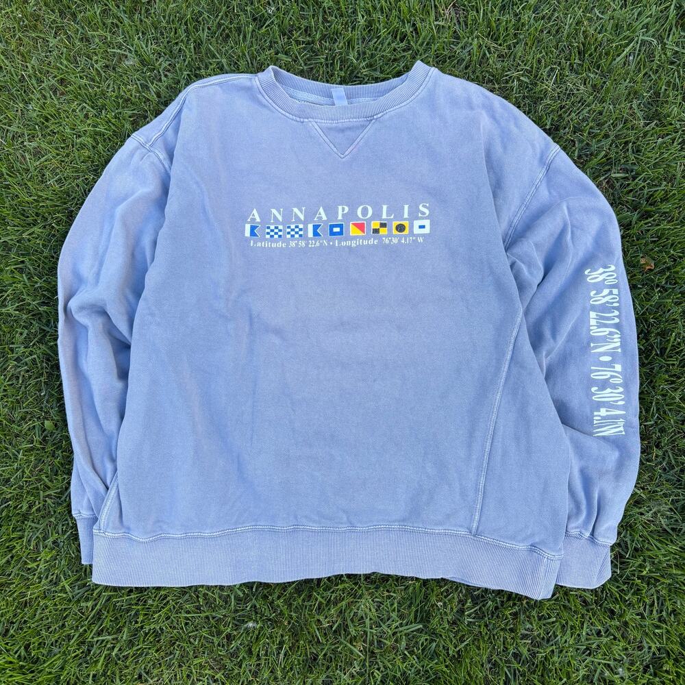 L Vintage Blue Annapolis Crewneck